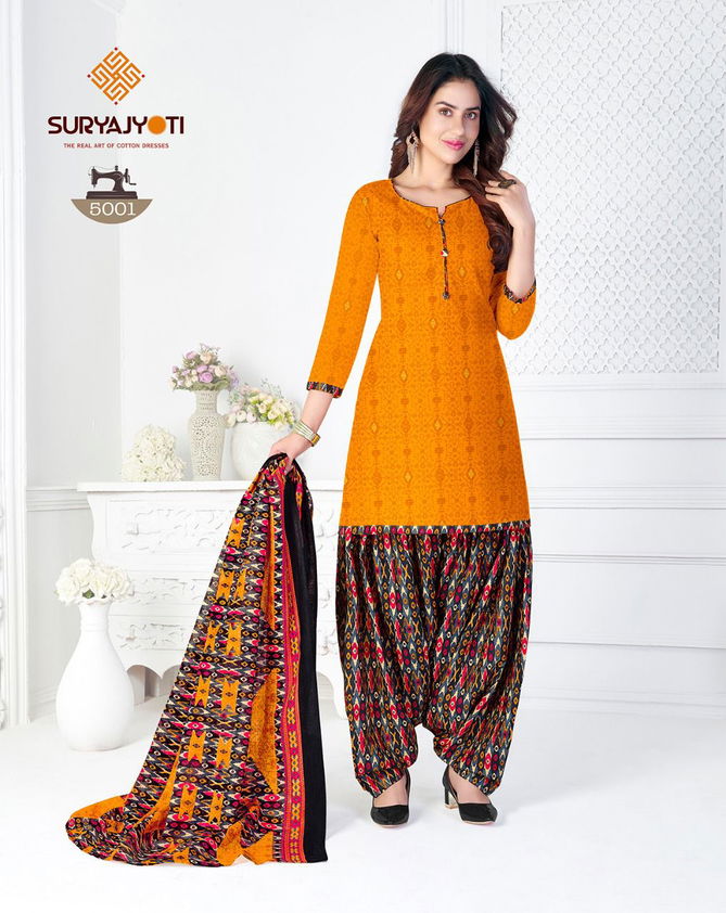 Suryajyoti Trendy Patiyala 5 Casual Daily Wear Cotton Printed Dress Materail Collection